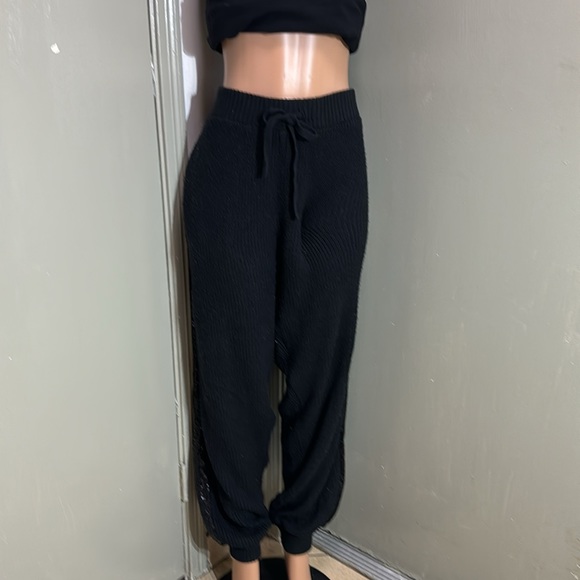 INC Fuzzy Knit Joggers with Sequence on side, side pockets, drawstring waist - Picture 12 of 17
